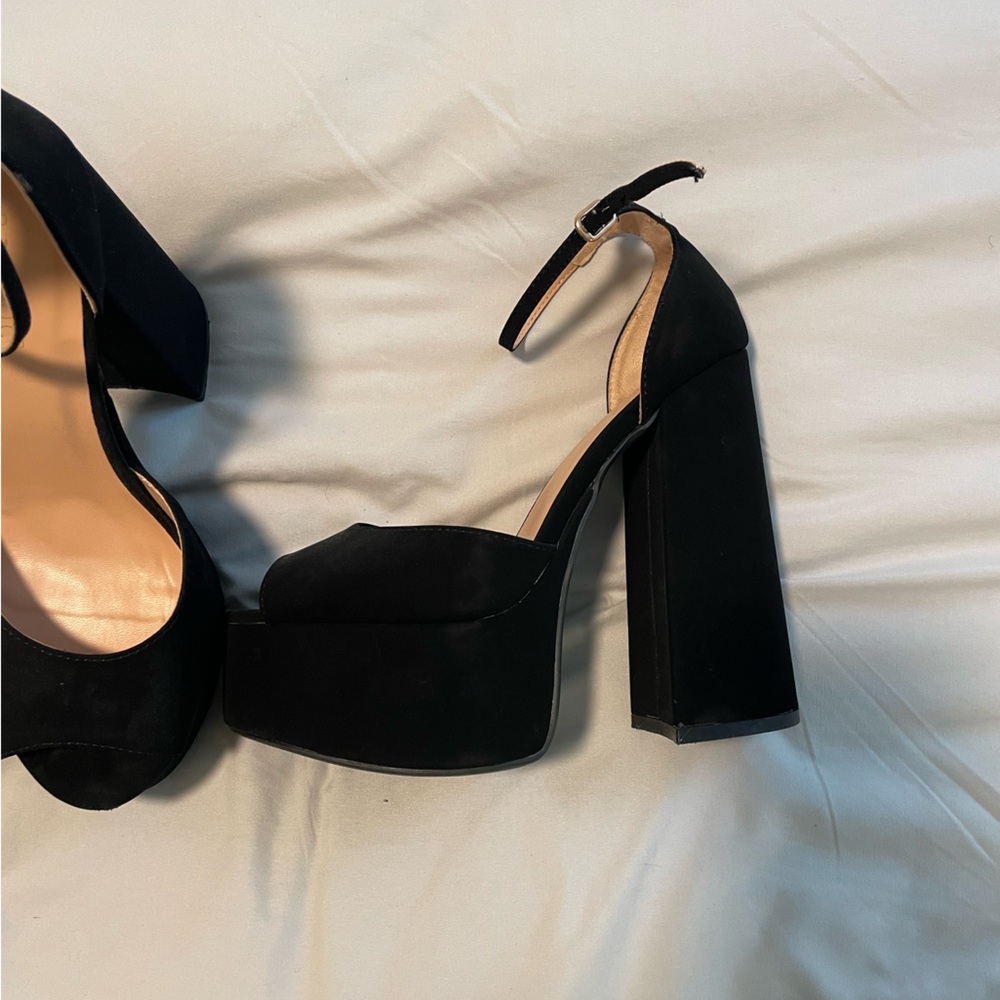 Bamboo Black Platform Heels